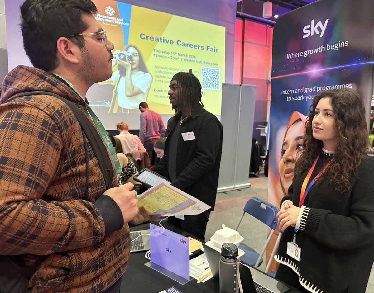 Many thanks to <a href="/EarlyCareersSky/">Sky Early Careers</a> and all the other brilliant companies &amp; organisations who came to meet our <a href="/UWL_LSFMD/">UWL LSFMD</a> students at the Creative Careers Fair here <a href="/UniWestLondon/">University of West London</a> Lots of great opportunities, from work experience to jobs. Thanks <a href="/UWLCareers/">UWL Careers, Placement and Employment Services</a> and <a href="/the_vteam/">UWL Volunteering Team</a> #LoveUWL