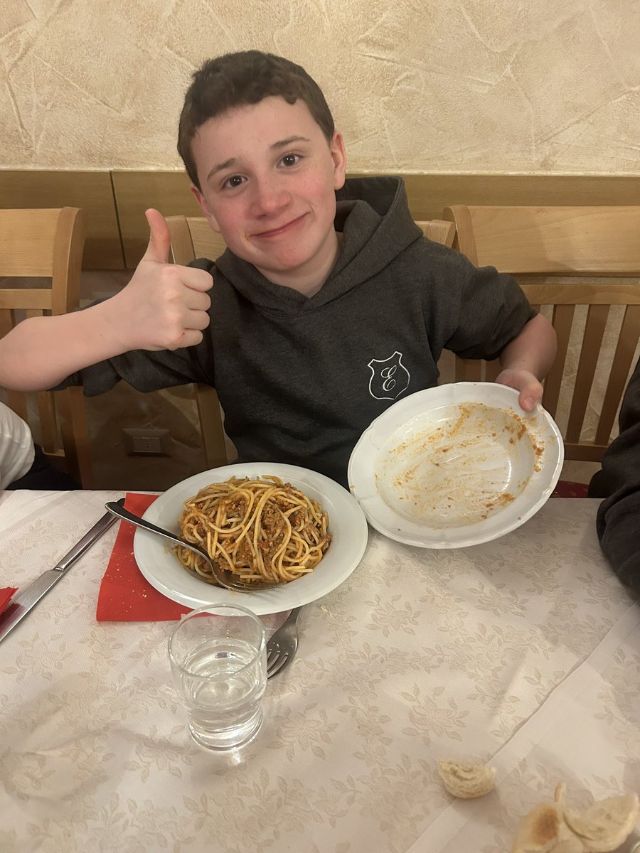 EdenhurstSchool's tweet photo. The ‘ski trip Spaghetti Bolognese monster’ is back @EPSHead #ski24 https://t.co/OZg3eKCkie
