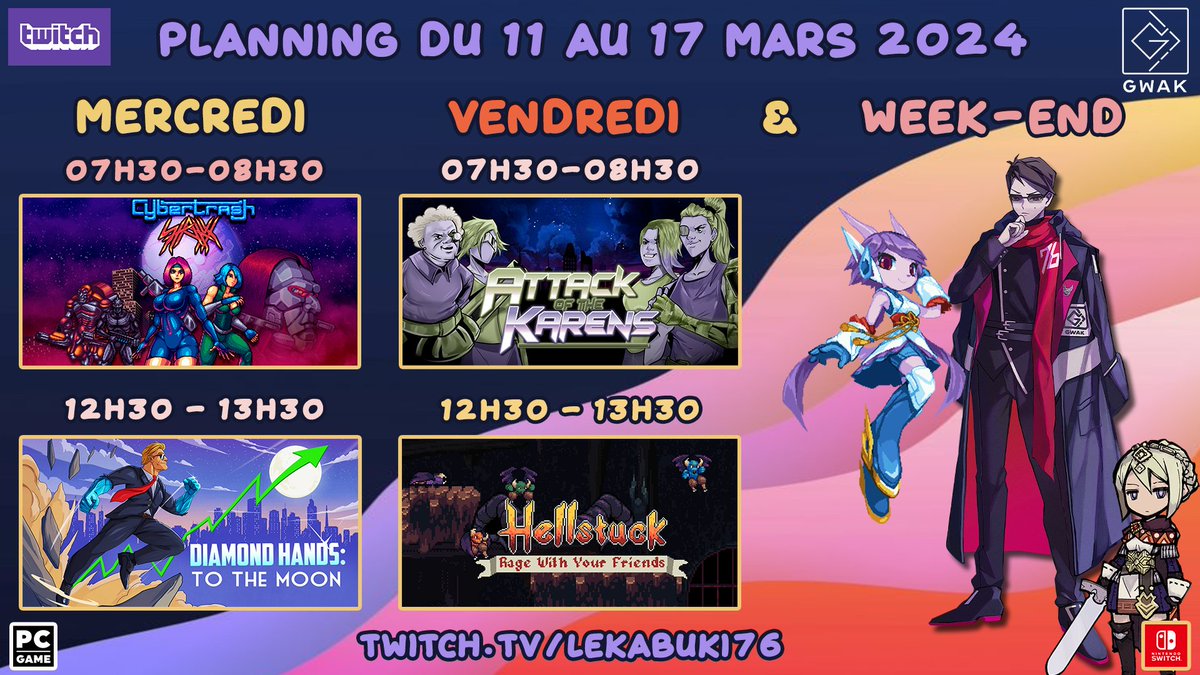 kabuk176's tweet photo. V3.0du Planning de https://t.co/MM65vcgfQY
#NintendoSwitch #Hellstuck #DiamondHands #UnicornOverlord #CybertrashSTATYX #twitch #stream #live #Keymailer #EeasterEggs
TY #UltimateGames
TY @Pinkerator
TY @FlynnsArcades https://t.co/HO1z6qZJEB