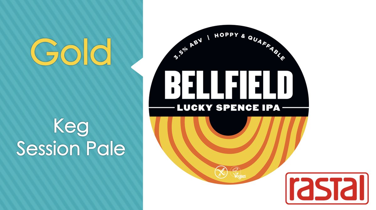 Keg​ Session Pale​'s now. The gold goes to... <a href="/TheBellfield/">Bellfield Brewery</a> and their Lucky Spence IPA.