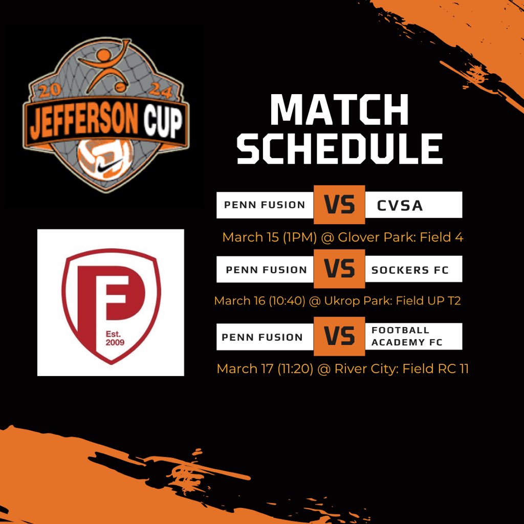 Jeff Cup schedule for this weekend! @jeffersoncup #jeffcup2024
