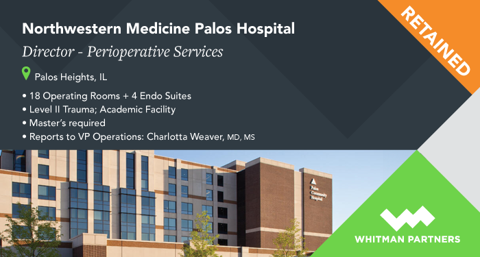 🍀 Job Opportunity Alert 🍀

Whitman Partners & Northwestern Medicine- Palos Hospital have partnered to find their next Director-Perioperative Services.  

info@whitmanpartners.com

#ILjobs #surgicalservices #perioperative #whitmanpartners