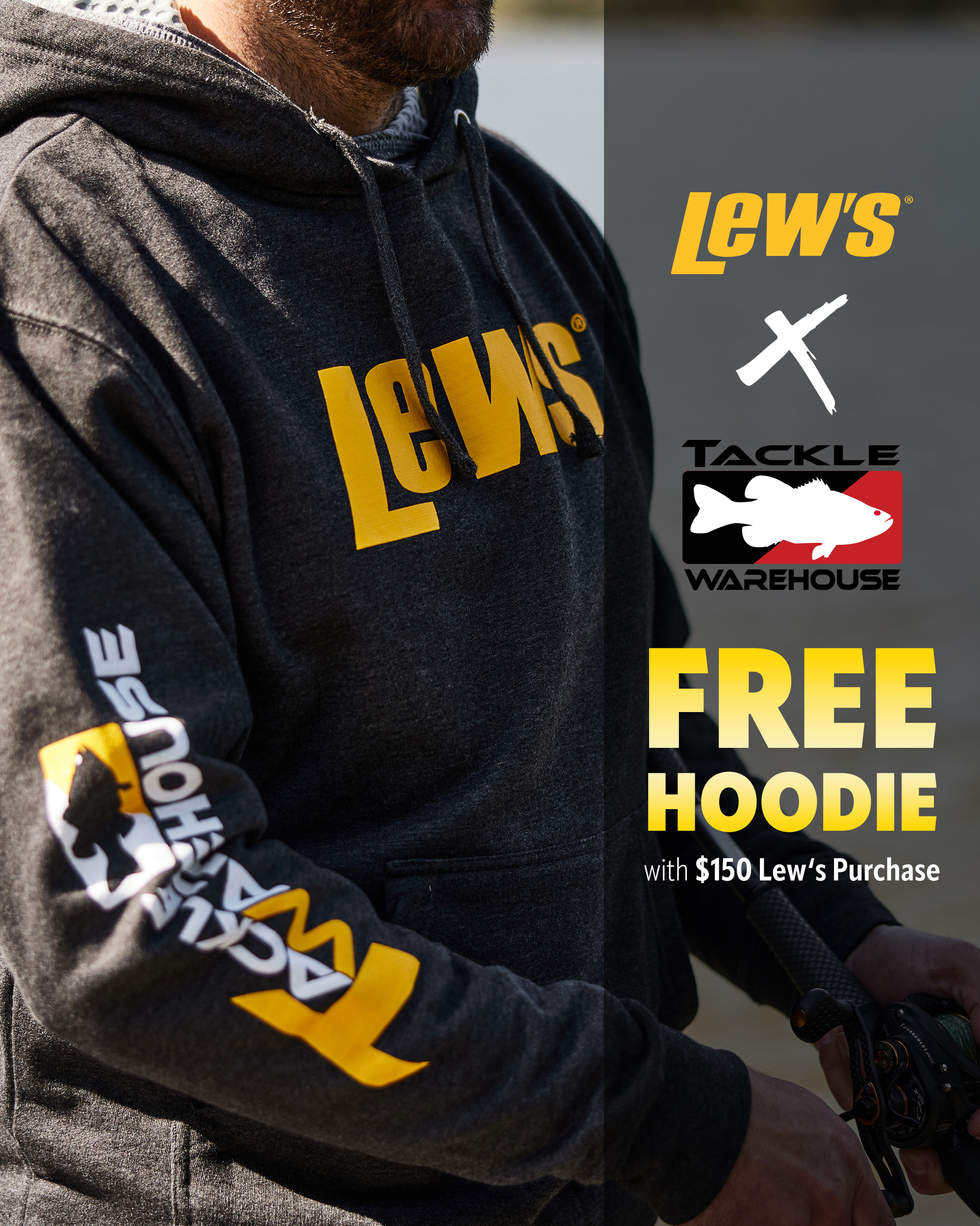 Tackle Warehouse on X: Free Lew's x TW Hoodie with $150 Lew's Purchase.  More Information 👉 An exclusive co-branded  collaboration between Lew's and Tackle Warehouse, the Lew's Promo Hooded  Sweatshirt Charcoal Heather
