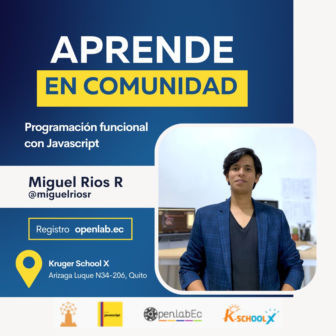 🔴Atención comunidad

🚀Nos encontraremos este 16 de marzo en las instalaciones de <a href="/KrugerSchoolX/">Kruger Instituto Xponencial</a>

🤓Compartiremos conocimiento, experiencias y un poco más.

✍️Entrada libre. Registro en: openlab.ec/aprende-en-com…