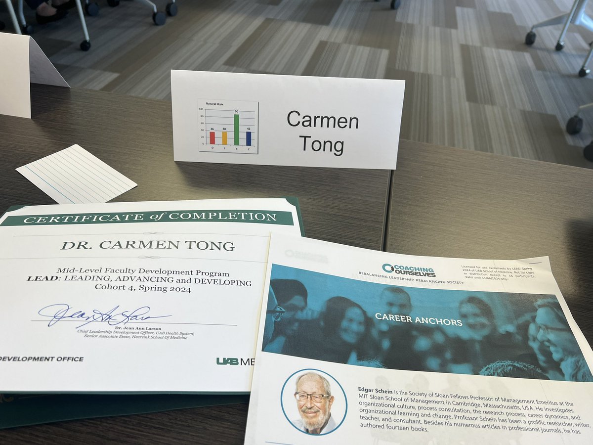 Grateful for @uabmedicine for investing in leadership programs for faculty. Understanding your own communication style and career drivers ➡️ effective leadership and job satisfaction. I’m a strong C on my DISC survey! What are you?