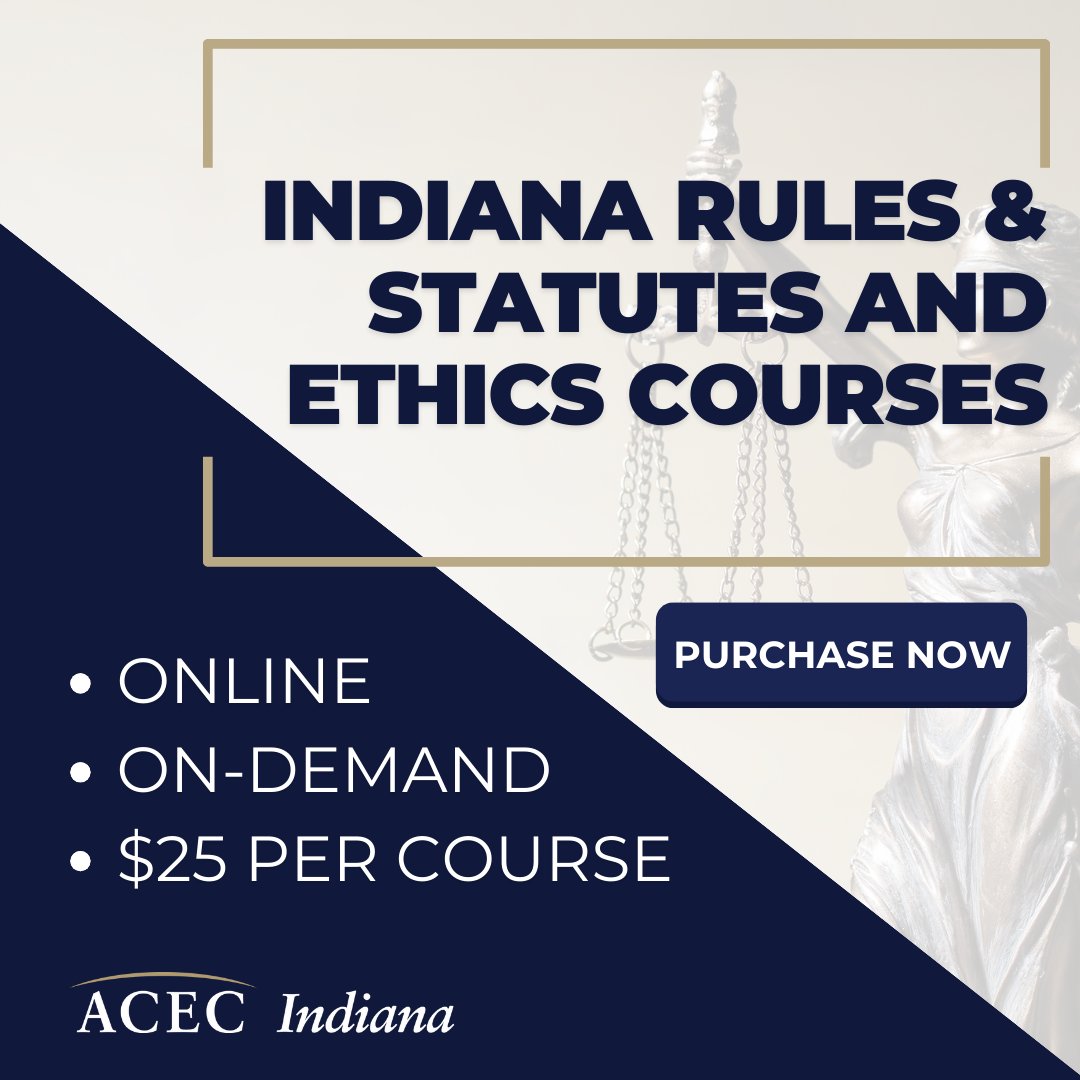 ACEC Indiana (@acecindiana) on Twitter photo Complete your required IN PE renewal courses online with <a href="/ACECIndiana/">ACEC Indiana</a>. The biennium ends July 31, 2024.
ACEC Indiana offers a variety of convenient online courses to help you fulfill your continuing education requirements at your own pace.
Enroll today: acecindiana.org/page/ContEd Complete your required IN PE renewal courses online with <a href="/ACECIndiana/">ACEC Indiana</a>. The biennium ends July 31, 2024.
ACEC Indiana offers a variety of convenient online courses to help you fulfill your continuing education requirements at your own pace.
Enroll today: acecindiana.org/page/ContEd