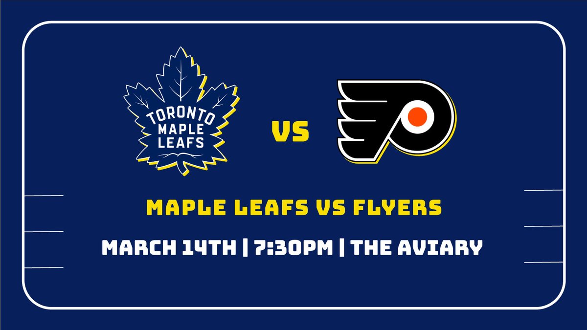 🏒Maple Leafs vs Flyers | Tonight at 7:30PM | The Aviary🏒
Watch the game at The Aviary and get $1 off pints of select @longslicebrews during the game. 
Check out our events and game schedule here: aviarybrewpub.com/events
#LeafsForever #MapleLeafs #Toronto