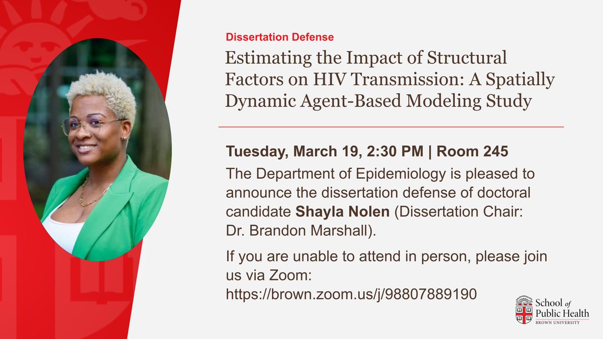 Join us for the dissertation defense of doctoral candidate Shayla Nolen on Tuesday, March 19th at 2:30 pm in room 245. See you there!