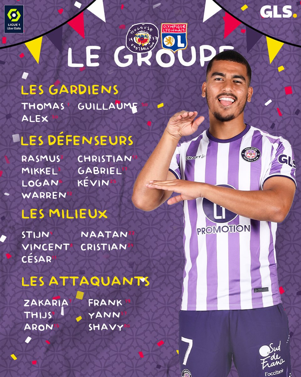 ToulouseFC's tweet photo. #TFCOL, la liste des premiers invités présents à notre match anniversaire !

Parmi lesquels @ZAboukhlal 🐍, de retour 😊

𝗟𝗲 𝗴𝗿𝗼𝘂𝗽𝗲 est présenté par notre partenaire GLS. https://t.co/JhnsU8egV4