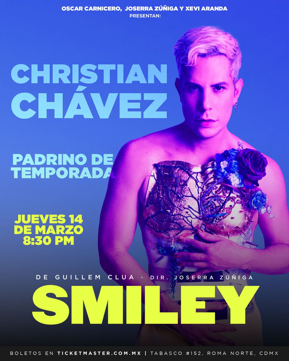 Hoy reestrenamos #Smiley de <a href="/guillemclua/">Guillem Clua</a>  con un Padrino de Lujo <a href="/christiancha/">Christian Chavez</a> Gracias por apoyarnos.
Dirigida por <a href="/JoserraZuniga/">Joserra Zúñiga</a>
Solo estaremos del 14 de Marzo al 11 de Abril en la <a href="/LaTeatreria/">La Teatrería</a> .Los jueves a las 20:30.