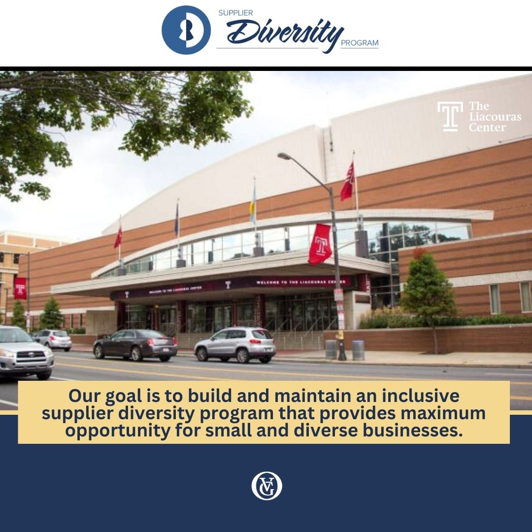 The Liacouras Center is proud to participate in @oakviewgroup's Supplier Diversity Program. 🌐 For more information or to submit your business, please visit our website.