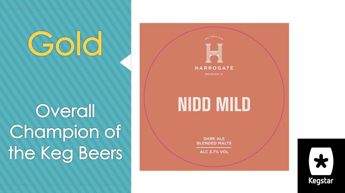And now the final award of the night. Overall Champion of the Keg Beers​, is... Nidd Mild by @HarrogateBrewCo! Congratulations to them.