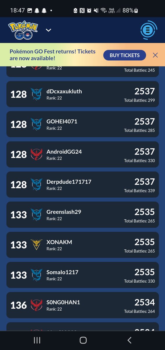 Could have been higher than this without claiming a negative set earlier today, but still very pleased with this placement to start the season! Hoping to hit page 1 soon 👀 (also hi <a href="/Greenslash29/">greenslash29</a> leaderboard neighbour 😄)