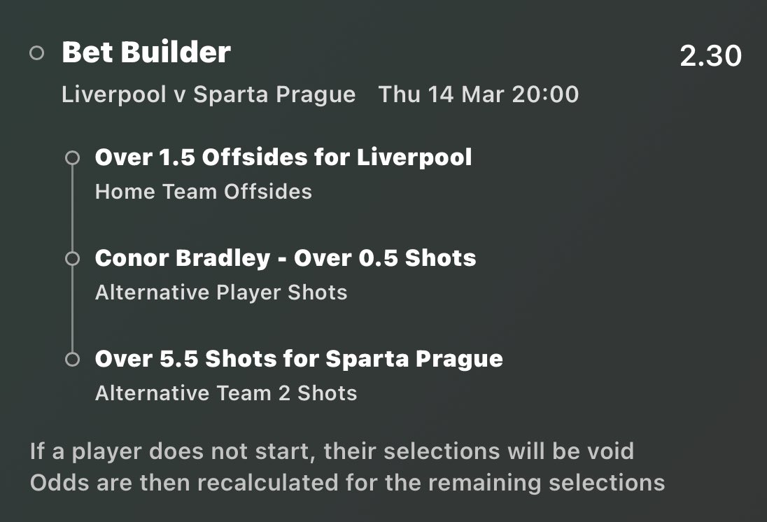 FootballVTips's tweet image. ‼️BET BUILDER‼️
⚽️ Liverpool v Sparta Prague 
⏰ 20:00

💰2.30 odds