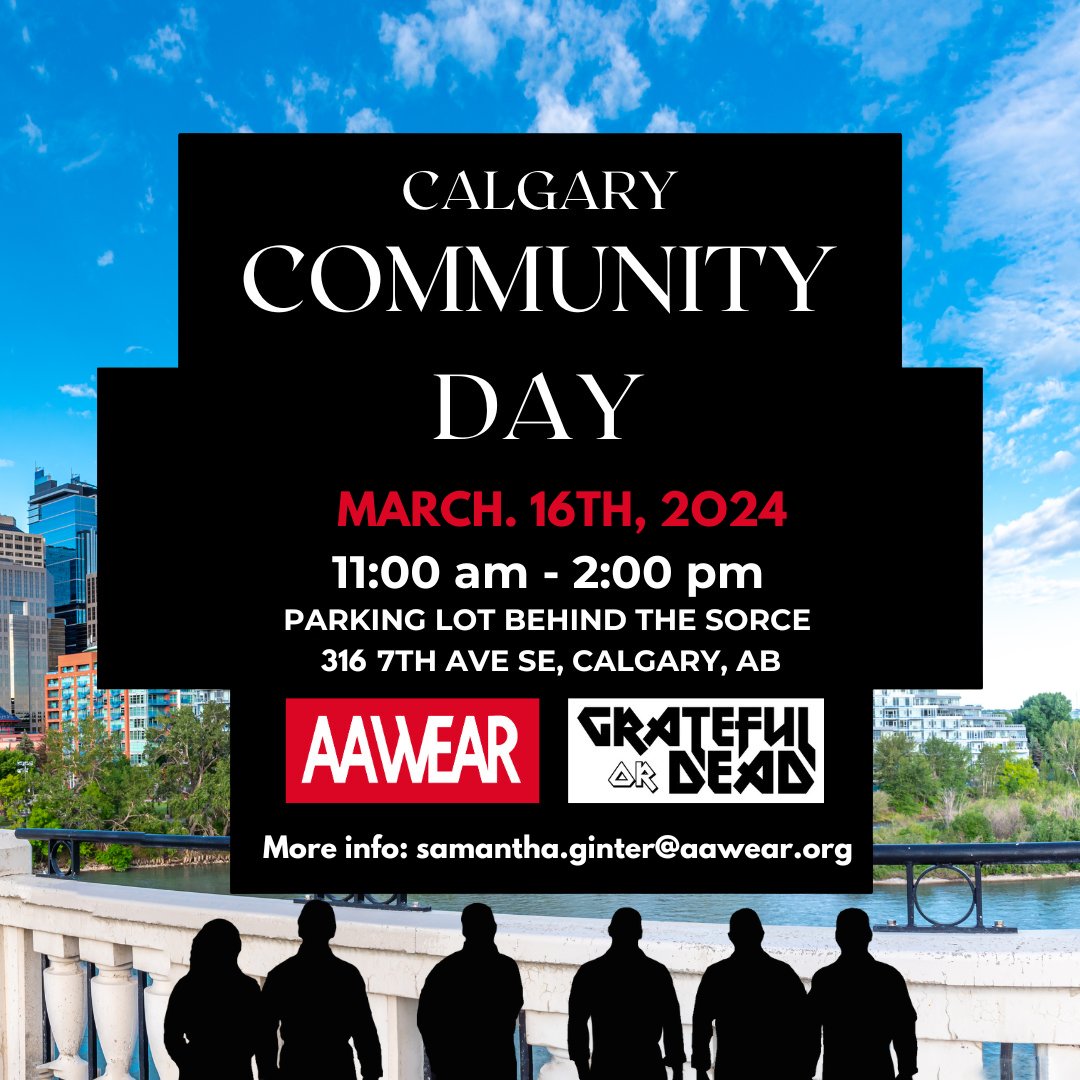 THIS Saturday, join our Calgary Chapter, for their Community Day event!⁣ ⁣ We will be meeting behind the parking lot of the SORCe (316 7th ave SE, Calgary, AB) for 11 a.m! ⁣ ⁣ Any questions or concerns at this time can be directed to Samantha at samantha.ginter@aawear.org!