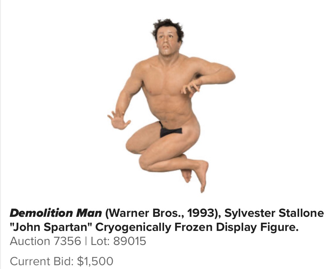 Lulamaybelle's tweet image. And, yes, if you were wondering, the cryo frozen Stallone from DEMOLITION MAN that hung from the ceiling of Planet Hollywood *is* up for auction starting at $1500. entertainment.ha.com/itm/movie-tv-m…