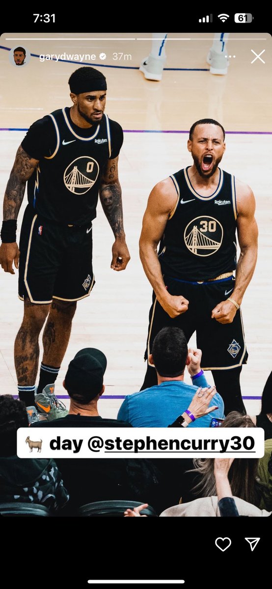 i wondered if any of steph’s teammates said HBD on insta yet &amp; i just KNEW the one person that for sure would.