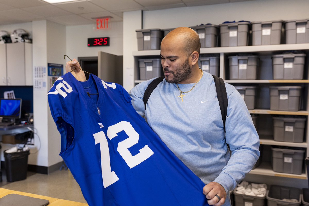 Highly Favored and VERY Blessed! Surreal moment getting to see my Name and 72 on a Giants Jersey. Officially a New York Giant 💙🤞🏽