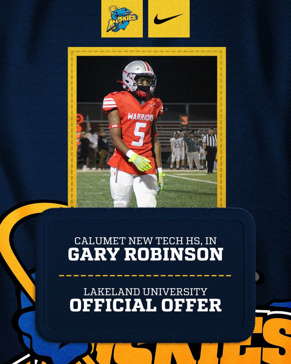 Gary Robinson (@garyrobinson_12) on Twitter photo Blessed to receive my 4th offer from <a href="/LUMuskieFB/">Lakeland Football</a> I would like to thank <a href="/Coach_Woody24/">Coach Woodson</a> for giving me the opportunity and taking me into consideration. GO Muskies💙💛!!! Blessed to receive my 4th offer from <a href="/LUMuskieFB/">Lakeland Football</a> I would like to thank <a href="/Coach_Woody24/">Coach Woodson</a> for giving me the opportunity and taking me into consideration. GO Muskies💙💛!!!