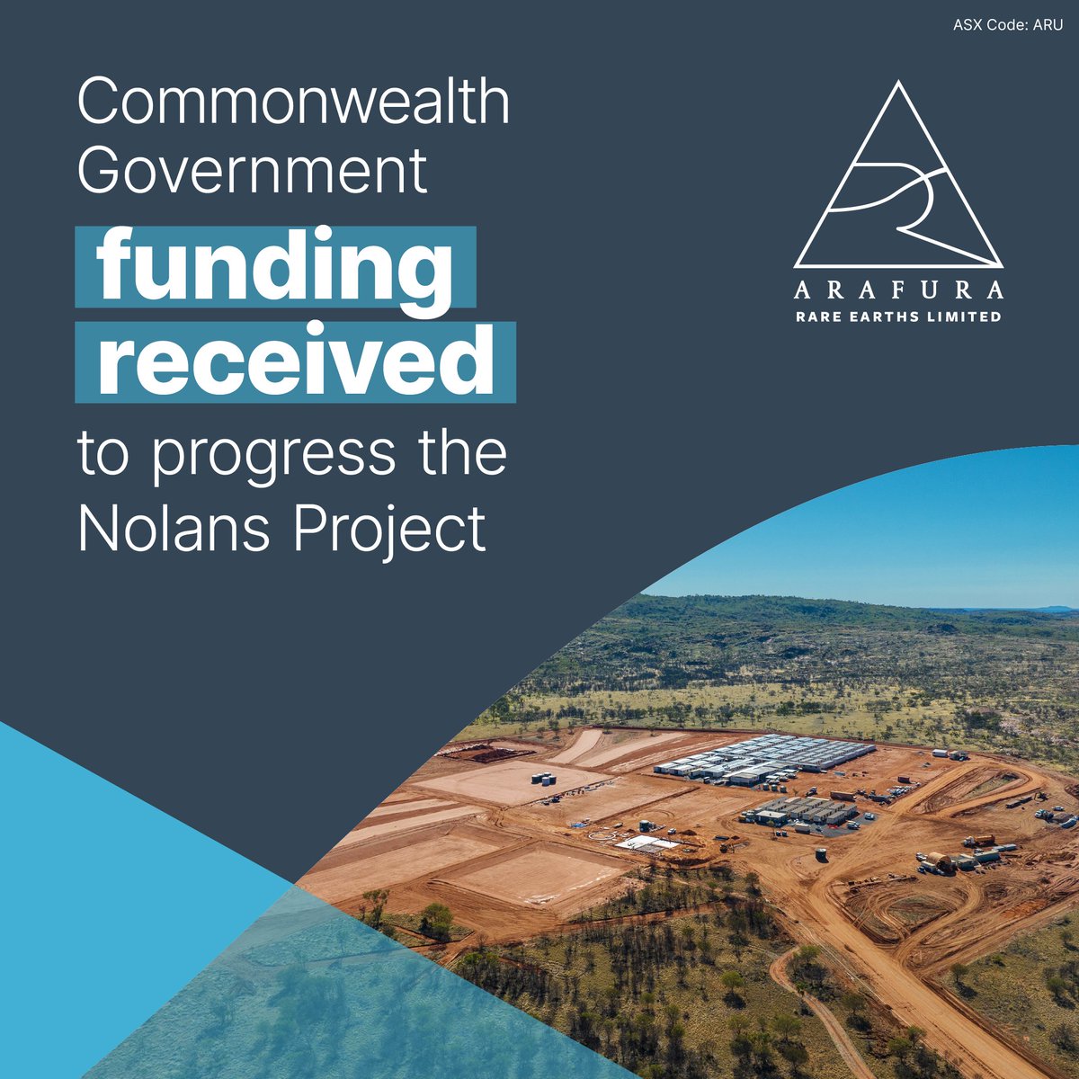 It’s official: US$533m in funding announced. The Commonwealth Government announced ARU received support to progress the Nolans Project through a US$533m finance package. Read more: bit.ly/3vatzro #NolansProject #NdPr #RareEarths #CriticalMinerals #WesternAustralia