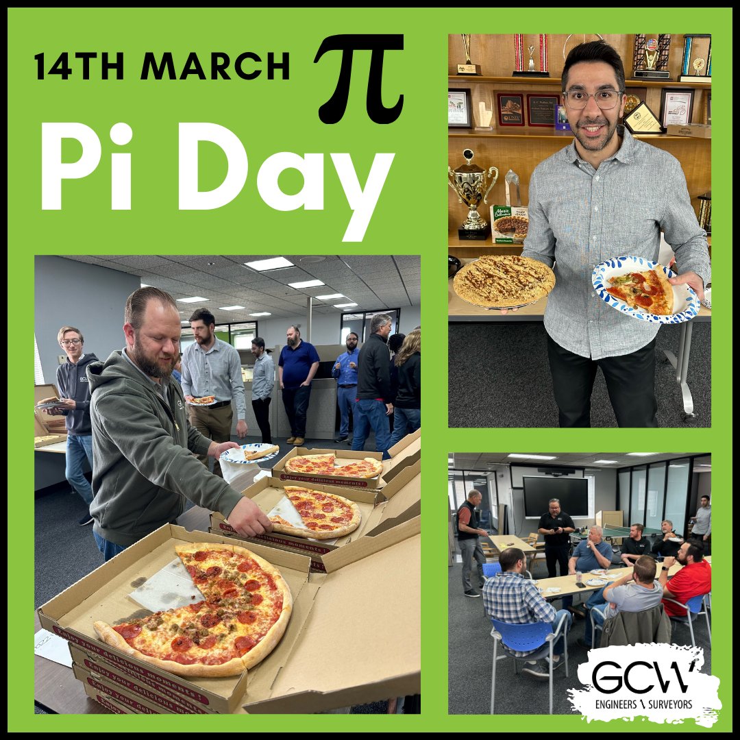 GCW_Eng's tweet photo. This Pi-Day, we celebrated with Pizza and Pie! It was a well-rounded success! #LifeatGCW #PiDay #EngineersHaveFun https://t.co/q1EP0cnN4W