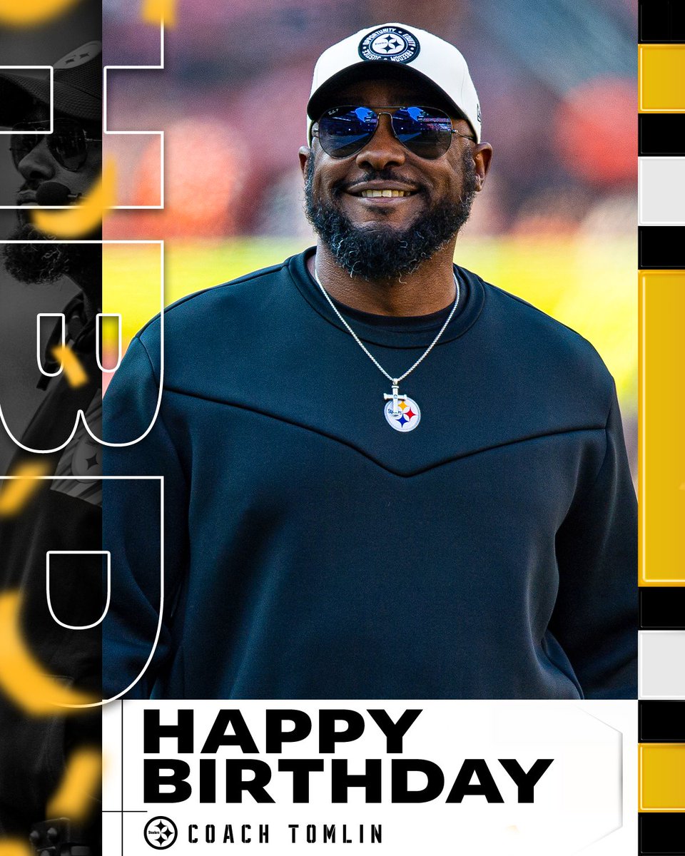 steelers's tweet photo. Happy Birthday Coach T 😎 https://t.co/wsieOBOmwu
