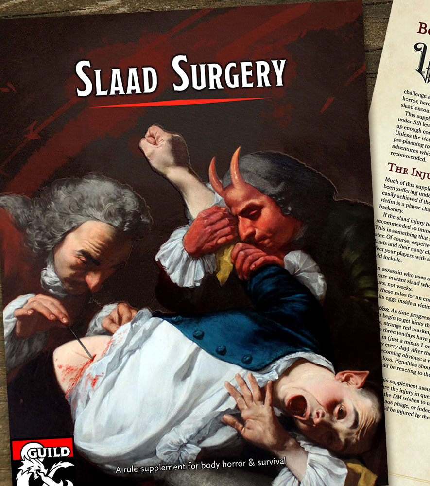 TheForgersHand's tweet photo. do you play D&amp;D? follow-up question, are you squeamish?

lesser restoration won't cut it anymore; this #dnd5e ruleset brings slaad attacks to a whole new level of horrifying! WARNING: consequences may be lethal to player characters.

https://t.co/9EwL978SWI
#gamedev #dnd #KiwiRPG https://t.co/PzPZfSd96E