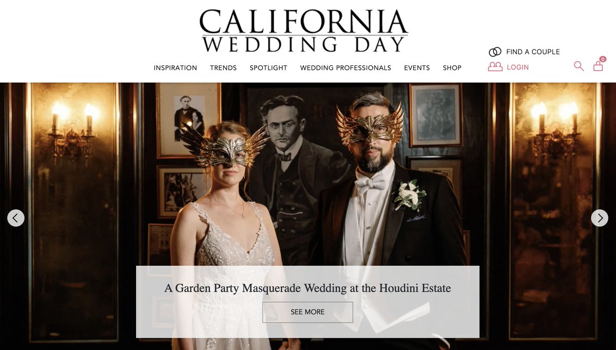 Oh hey, our wedding was published as 'inspiration' on the California Wedding Day website! Love that they picked a cover image where I look exhausted😂 californiaweddingday.com/garden-party-m…