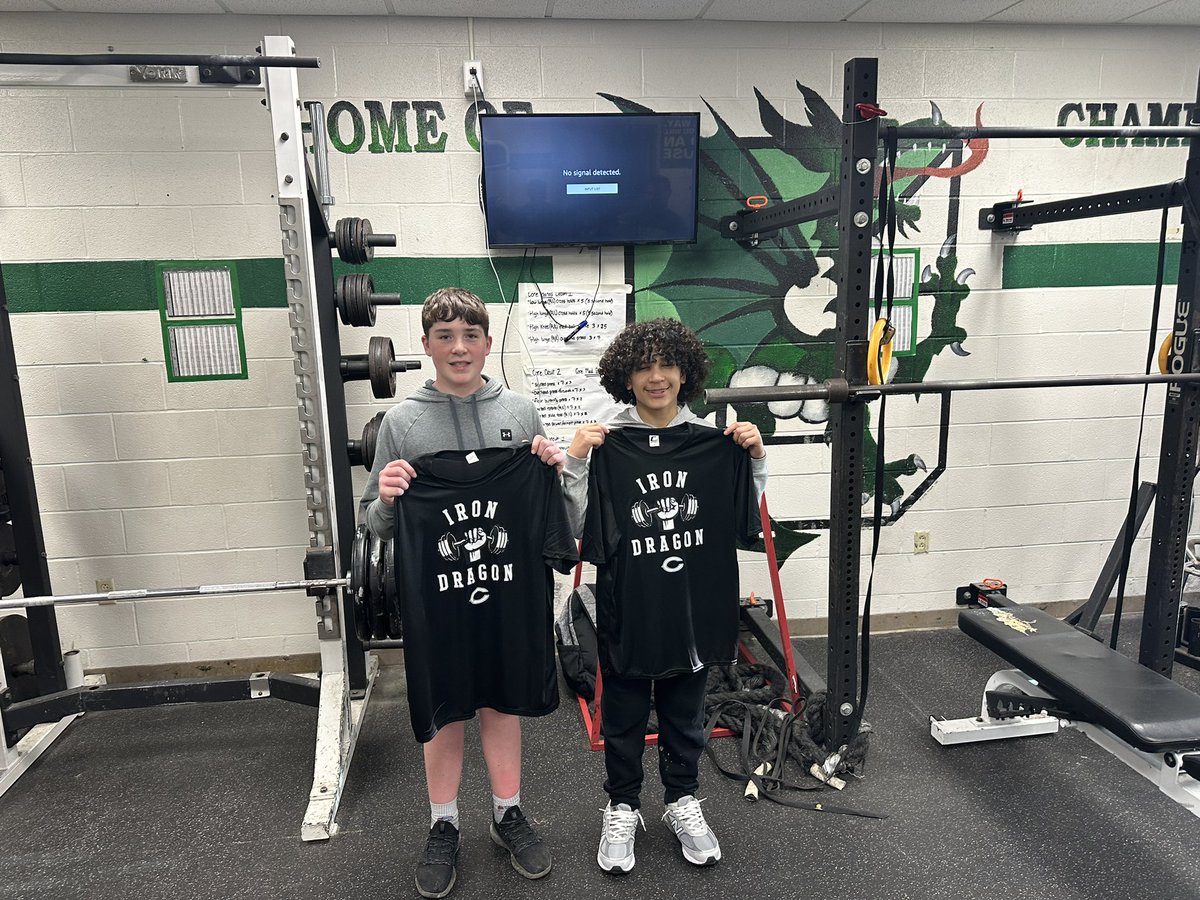 A couple more 8th graders getting after it tonight in the weight room! 💪 #TheTeam 🪨🔨