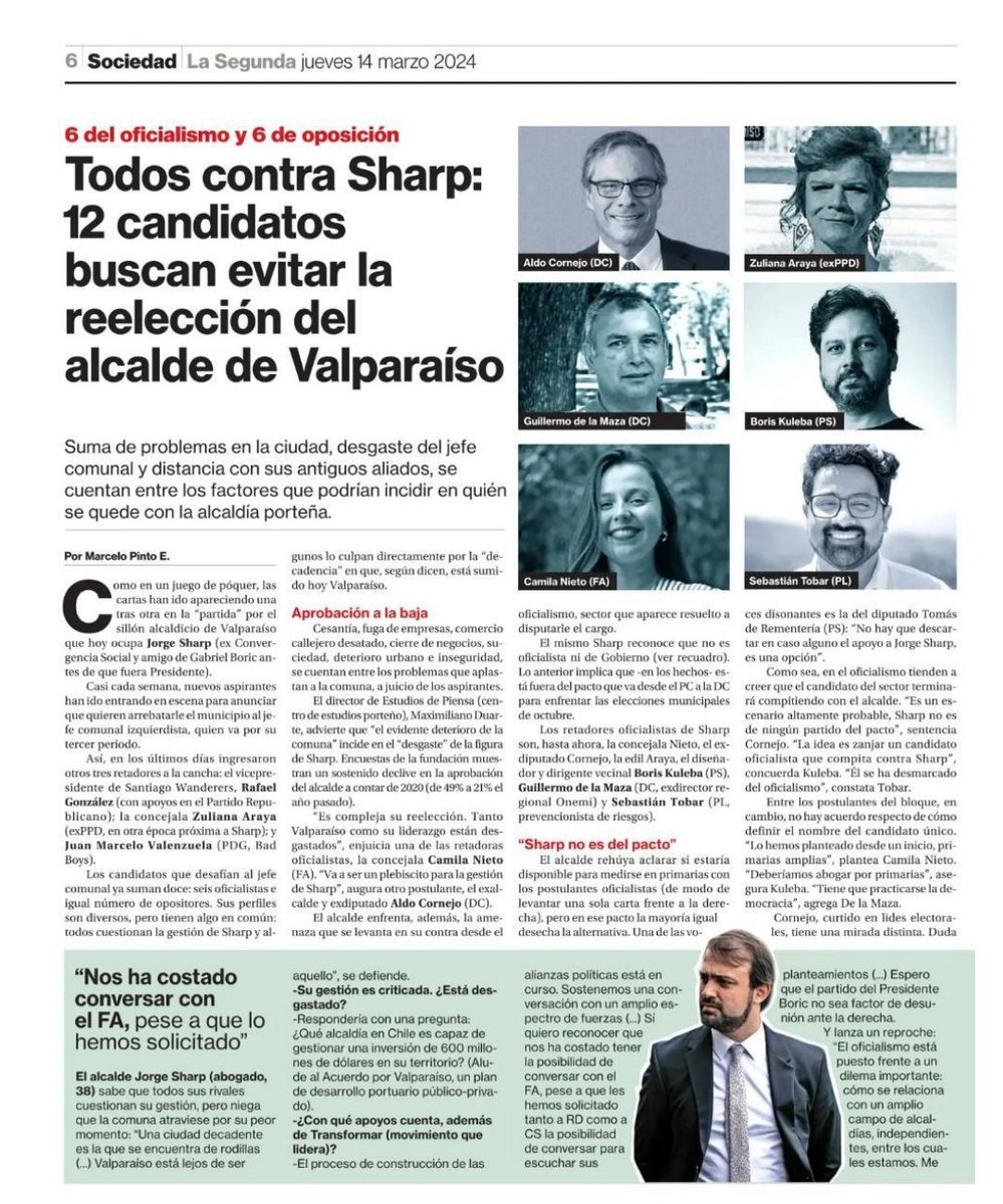 Hoy el presidente regional de Valparaíso y precandidato a alcalde por Valparaíso, Sebastián Tobar,  prevencionista de riesgos, se postula como la nueva esperanza para Valparaíso, comprometiéndose a revitalizar nuestra ciudad. 

<a href="/SebaTobarA/">Sebastián Tobar Arancibia</a>