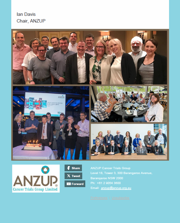 @ANZUPtrials celebrates @MargaretMcJann1 as she 'retires' (yeah right I suspect there won't be much putting up of feet), and welcomes our new CEO @SamanthaROakes