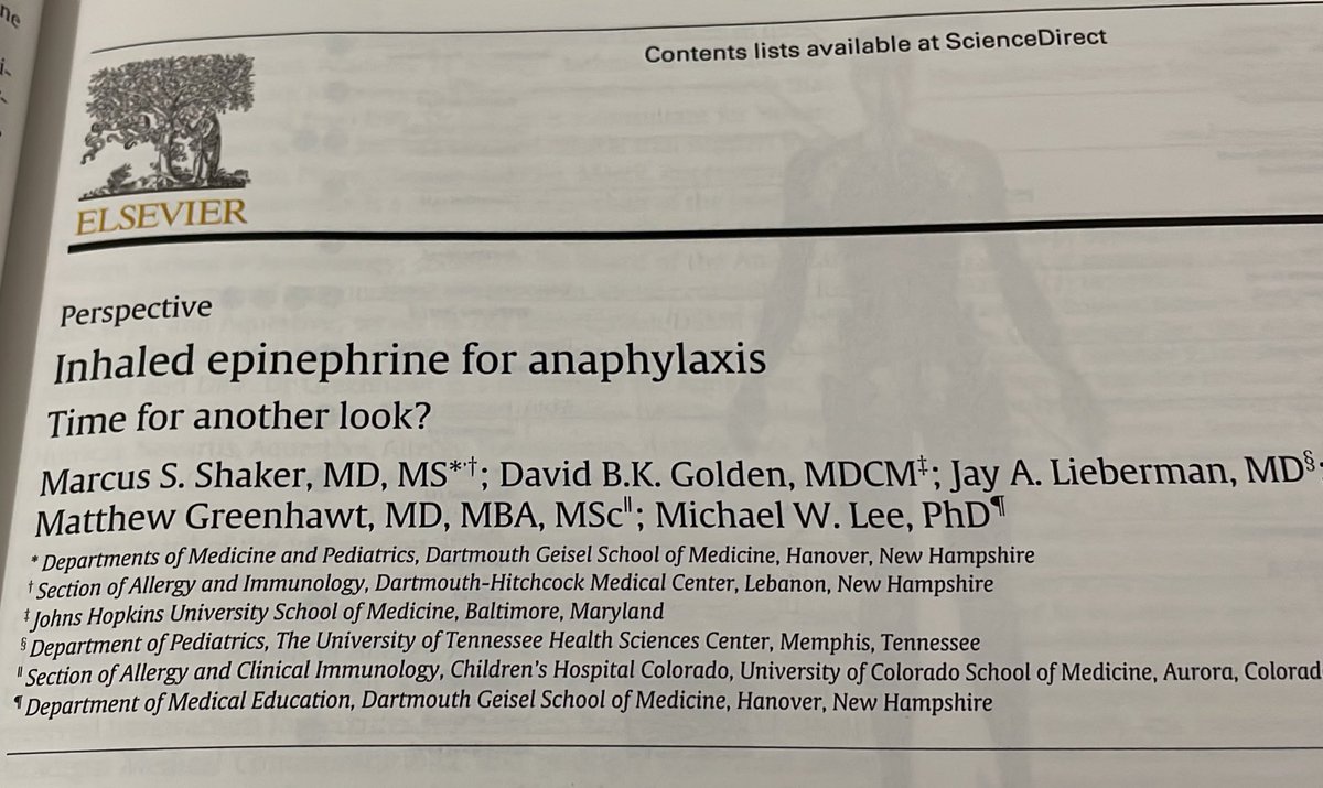 The authors propose the use of currently available over-the-counter epinephrine inhaler for treatment of anaphylaxis. They also suggest that Symbicort should be available over-the-counter too. More research is needed of course, especially in the case of the epinephrine inhaler