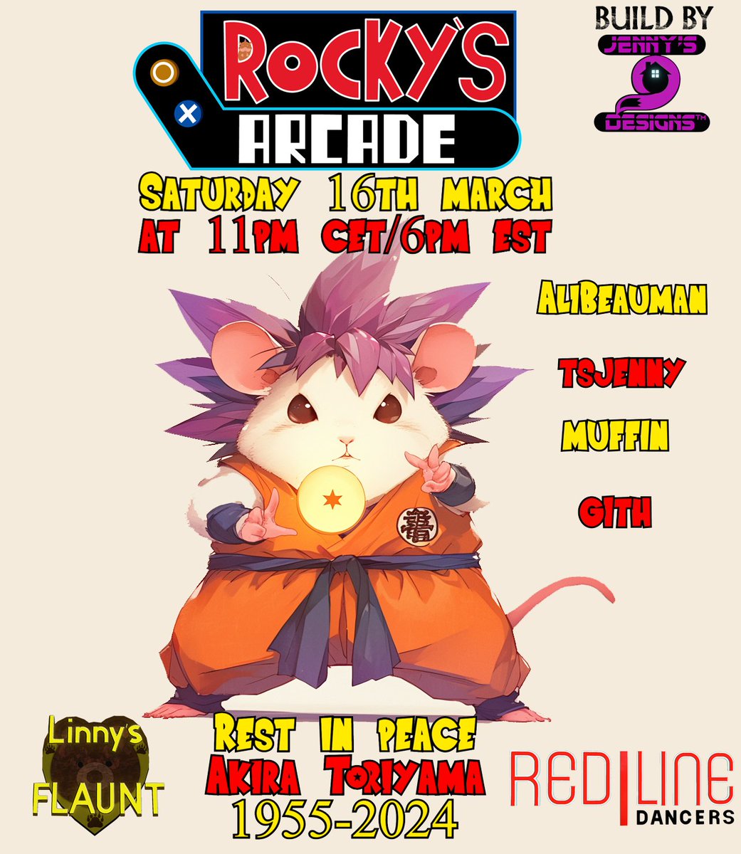 This weekend event at ▶Rᴏᴄᴋʏ's Aʀᴄᴀᴅᴇ™◀ only on #3dxchatgame RIP Akira Toriyama creator of dragon ball