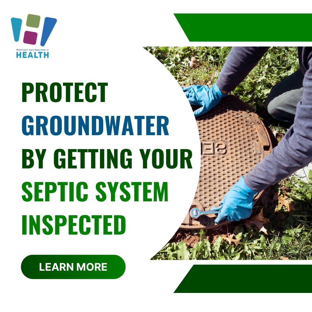 Protect the water that people use for swimming, fishing, or drinking. Getting your septic system inspected regularly helps prevent problems that let illnesses seep into groundwater, which connects to lakes, rivers, and drinking wells.
For more info: bit.ly/4a6bBoL #WAH2O