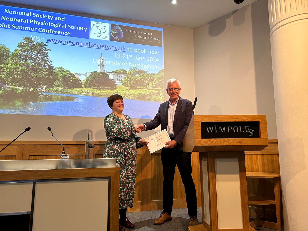 Prize for best presentation by a Trainee awarded to Katie McKinnon for her presentation EPIGENETIC SCORES INDICATE DIFFERENCES IN THE PROTEOME OF PRETERM INFANTS @a_ewer @katie_may_mck @JamesPBoardman