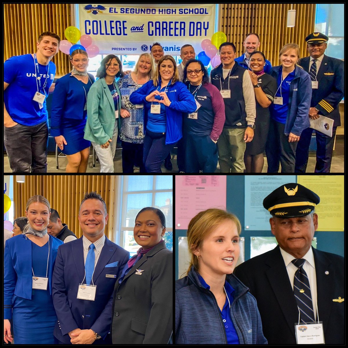 🛫 Clear for take off 🎓 @united inspiring @ElSegundoHS students to pursue their aviation dreams during #CareerDay 🧑🏻‍✈️ #avgeek @dtpilot19 @Glennhdaniels @Maggie_Ronan @DJKinzelman #BeingUnited @JZCayanan @JABLAX310 @LetsFlyAwayUA