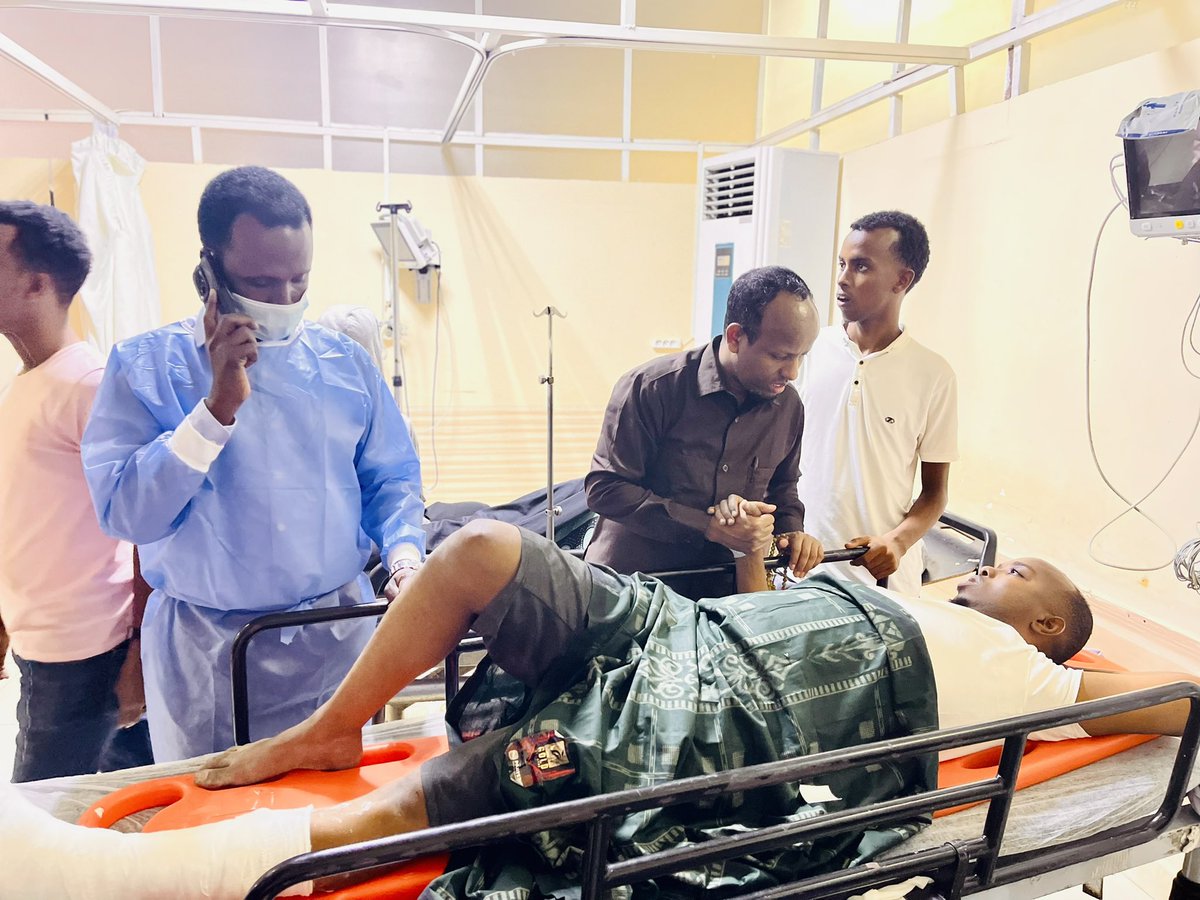 I immediately visited the injured civilians from the recent terrorist attack at SYL Hotel in Mogadishu. At Erdogan Hospital, I was briefed by the management and assured them that the ministry will closely monitor those with extreme injuries. we stand united and resilient.