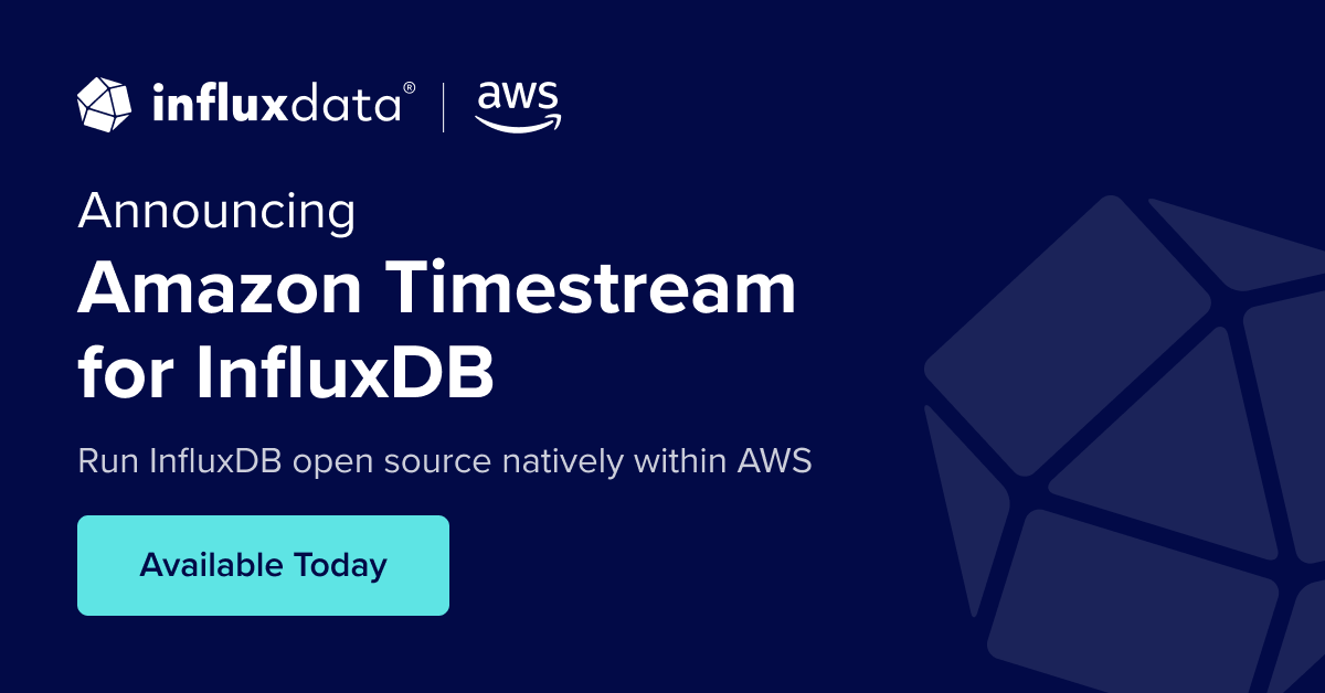 🎉Big news for @AWScloud customers! 🎉 Today we’re announcing Amazon Timestream for InfluxDB, a new managed offering for AWS customers to natively run single-instance #OpenSource #InfluxDB within the #AWS console.