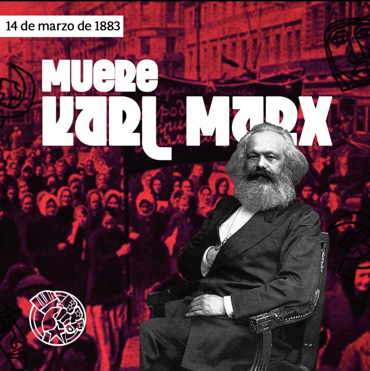 Hoy recordamos a Karl Marx, pionero del pensamiento socialista y comunista, quien luchó por la justicia y la igualdad. Su legado sigue inspirando a los trabajadores de todo el mundo. ¡Honor a su memoria en el 141 aniversario de su partida! 🌹#karlmarx #marxismo #comunismo