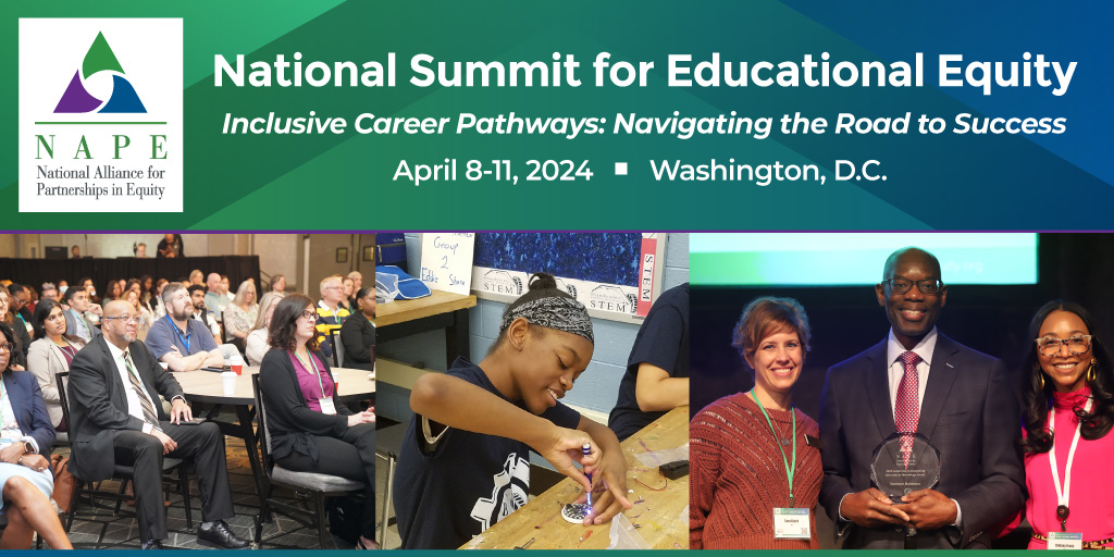 Learn how you can help close opportunity gaps. Attend the National Summit for Educational Equity #NAPESummit2024! The speakers and workshops will not disappoint. Visit napesummit.org for more!