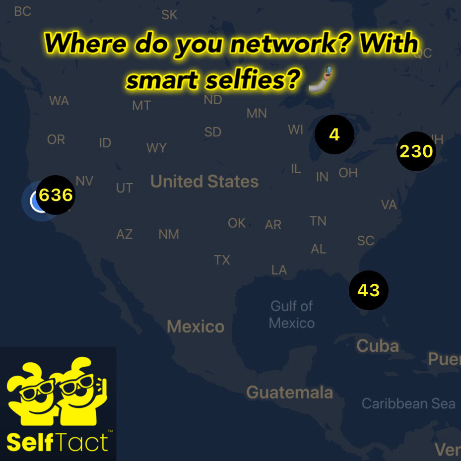 💁🏽‍♂️ Where do you network? with smart selfies? See a map of all your leads and where you met plus apply filters for easy search. 🤳🏽

#SmartSelfies #MobileAppRevolution #SelfiesForNetworking #NetworkingSolution #BusinessGrowth #SmartNetworking