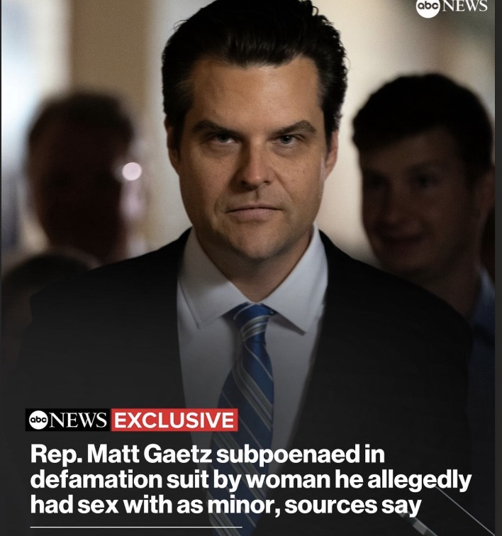 Matt Gaetz didn't have a high school sweetheart until he was well into his 30s! He is a pedophile like Trump.