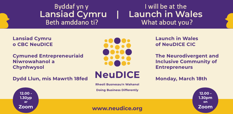 Dewch ymlaen / Come along! Last few tickets available eventbrite.co.uk/e/lansio-neudi… #NeuDICECymru