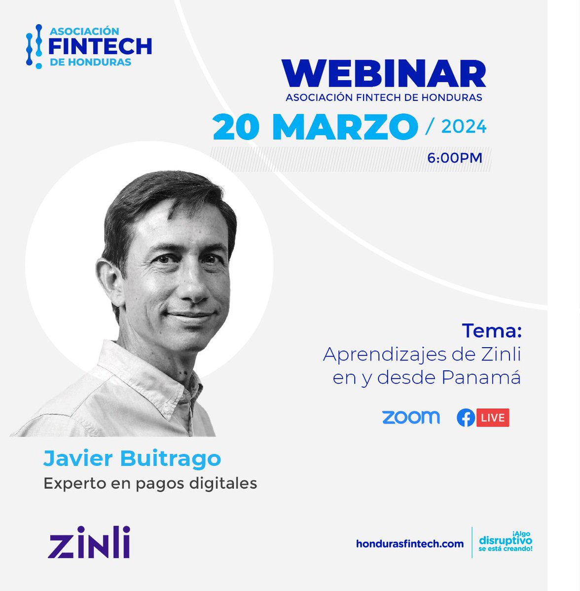 Asociación Fintech de Honduras (@fintechhonduras) on Twitter photo Conoce sobre Zinli, un caso de éxito que ha desarrollado una innovadora solución de billetera digital dolarizada. Únete a nuestro webinar gratuito este miércoles 20 de marzo a partir de las 6pm. Escribe a direccionejecutiva@hondurasfintech.com para mas información! Conoce sobre Zinli, un caso de éxito que ha desarrollado una innovadora solución de billetera digital dolarizada. Únete a nuestro webinar gratuito este miércoles 20 de marzo a partir de las 6pm. Escribe a direccionejecutiva@hondurasfintech.com para mas información!