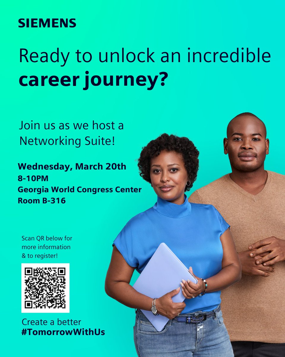 NSBE's tweet photo. Excited to attend the National Society of Black Engineers Convention! #Siemens invites you to discover the incredible opportunities awaiting you as part of one of the leading technology companies! Tap here to learn more: https://t.co/bJOuM7tO2K

#Siemens #TomorrowWithUs https://t.co/FEtkHo2EH6