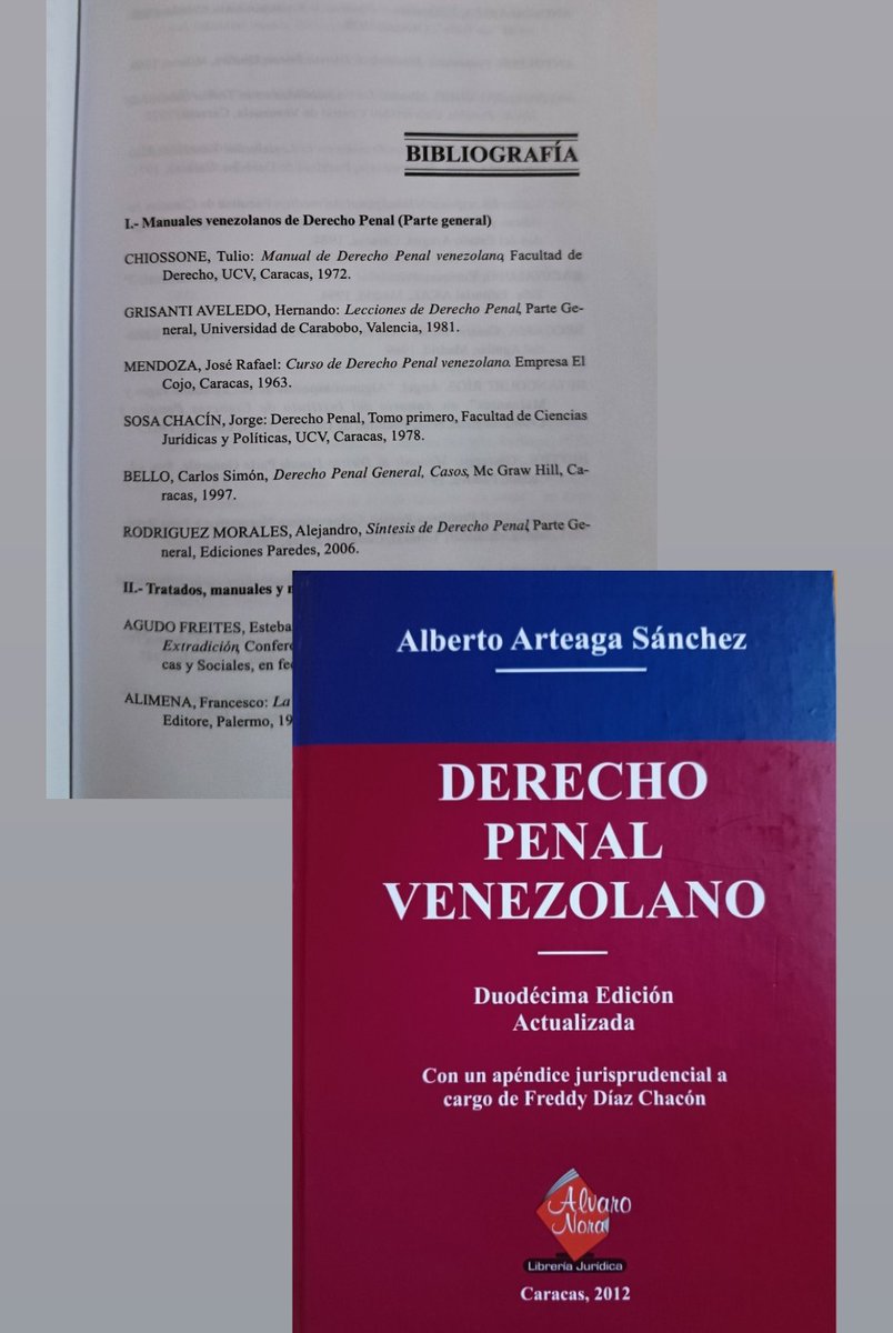 Un honor, por el cual me siento muy agradecido, que el eminente profesor y penalista venezolano Alberto Arteaga Sánchez cite mi manual de la parte general en su libro fundamental de la materia. Un gesto que sin duda enaltece al Dr. Arteaga Sánchez y que habla de su humildad.