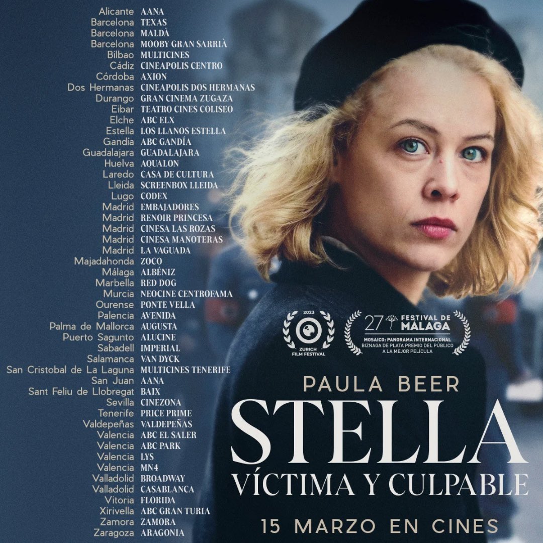 ¡Mañana en cines! 15/03 Estreno de este drama histórico. Stella, víctima y culpable del director Kilian Riedhof 👉🏻Cartelera Cines #drama #biopic #estrenocine