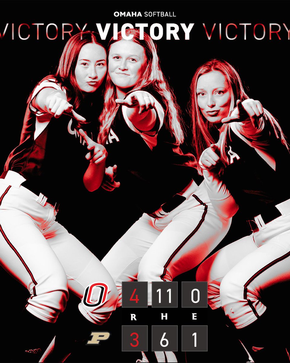 OmahaSB's tweet photo. B1G TIME WIN‼️

The Mavericks make a comeback in the bottom of the fifth to beat Big 10 opponent Purdue!

#OmahaSB https://t.co/LnJLyhiQXi