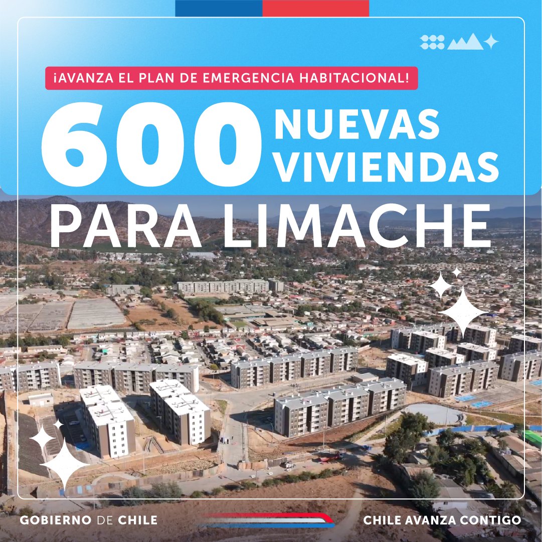 ¡600 viviendas inauguradas en Limache! 🎉 Hoy 600 familias comenzaron a vivir en sus nuevos departamentos que son parte del megaconjunto "Valles de Limache", unos de los más grandes de la región de Valparaíso 🏘️ #PlanEmergenciaHabitacional