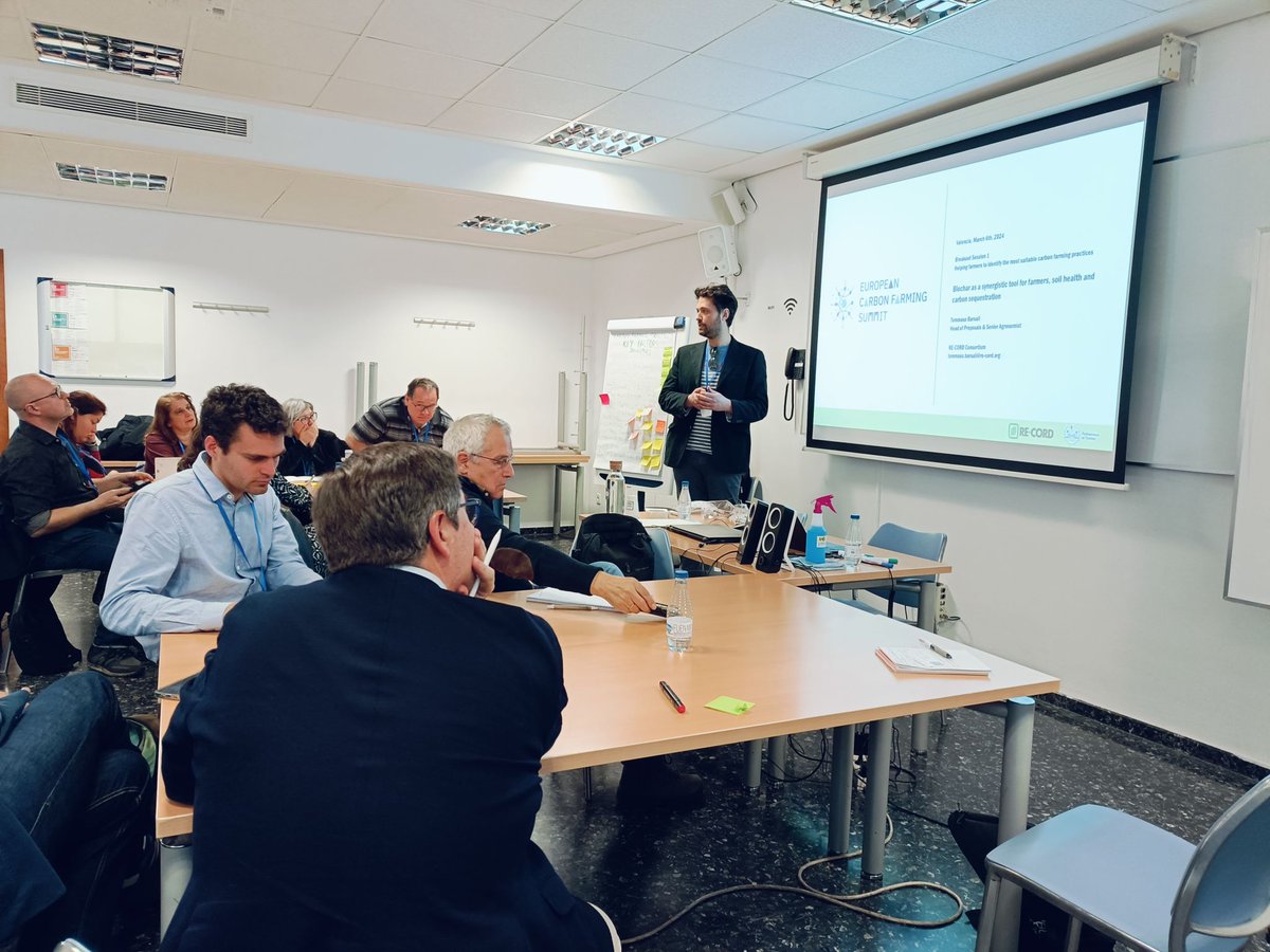 RE-CORD - Bioenergy (@recordbioenergy) on Twitter photo Our senior agronomist <a href="/tommasobarsali/">Tommaso Barsali</a> presenting our work at RE-CORD on the multiple synergies of #biochar with other sustainable agronomic practices at #EuropeanCarbonFarmingSummit in Valencia. Our senior agronomist <a href="/tommasobarsali/">Tommaso Barsali</a> presenting our work at RE-CORD on the multiple synergies of #biochar with other sustainable agronomic practices at #EuropeanCarbonFarmingSummit in Valencia.
